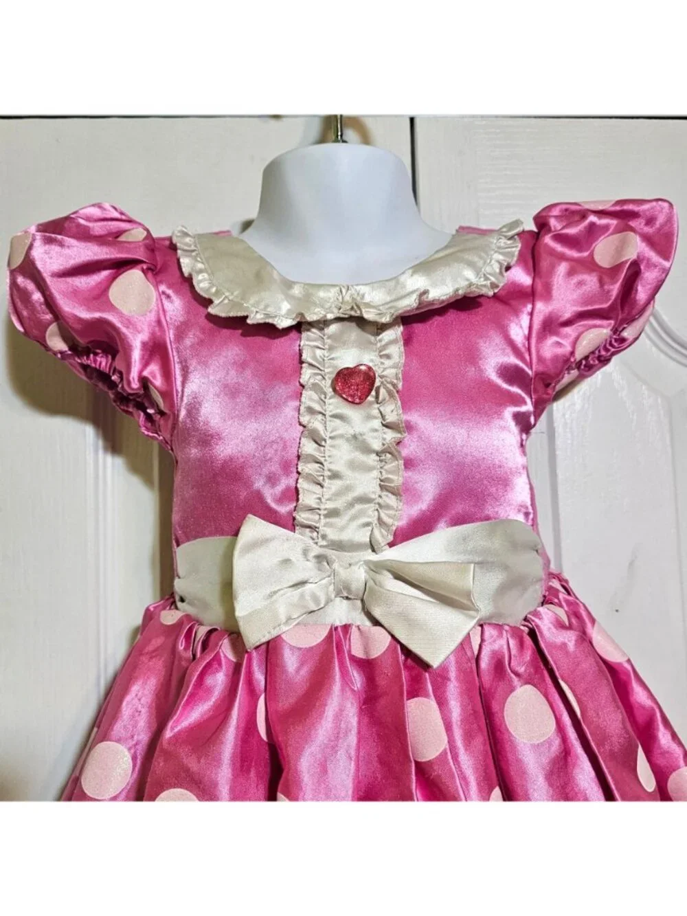 Disney Store Minnie Mouse Pink Polka Dot Costume Toddler Girls 2 Dress Ears READ - Picture 2 of 8